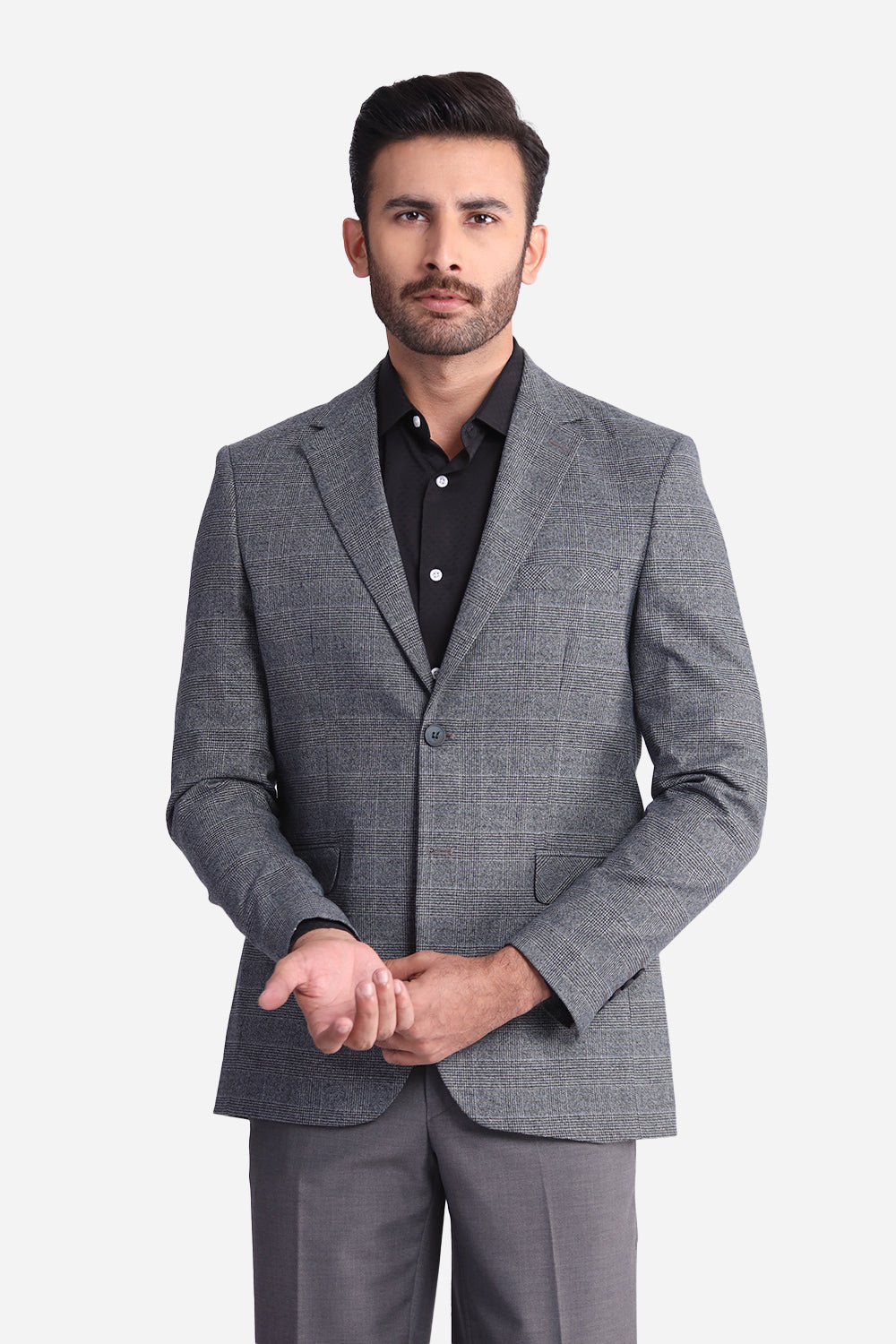 Charcoal Grey Textured Coat MC20159-CG – RoyalTag