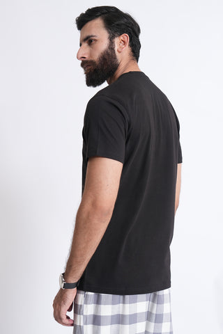 Black Round Neck Shirt RTNS240157-BK