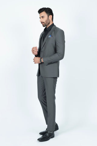 Slim Fit Grey Suit 3FS240758-GR