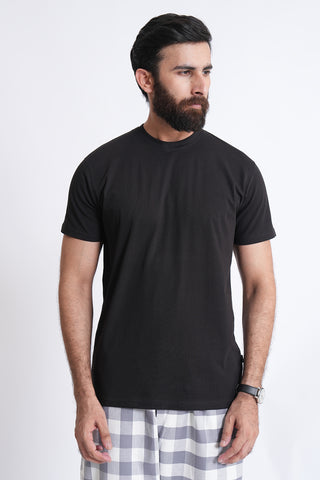 Black Round Neck Shirt RTNS240157-BK