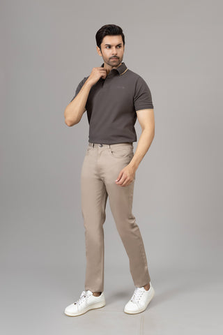 Beige Basic Pocket Pant