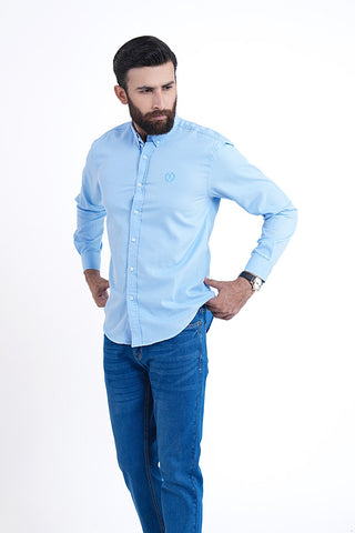 Sky Check Casual Shirt C240131-SKY