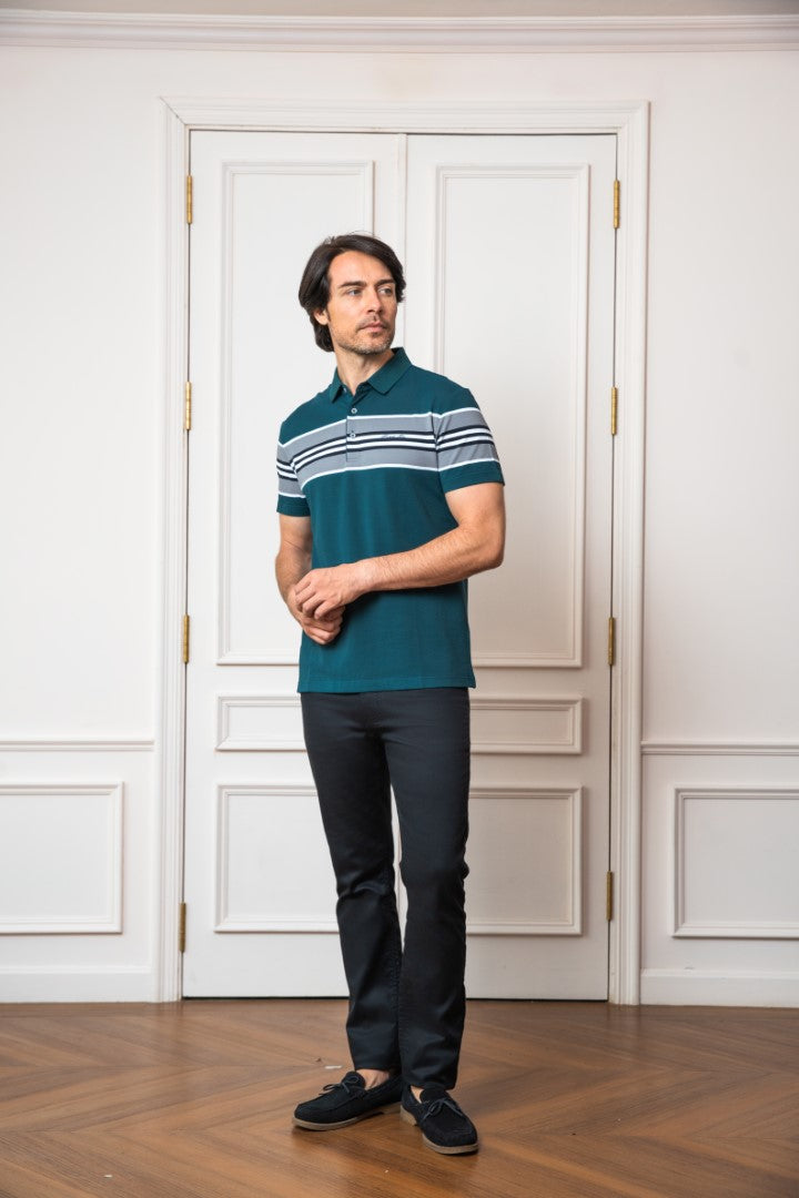 Classic Fit Green Polo Shirt C7835-GN