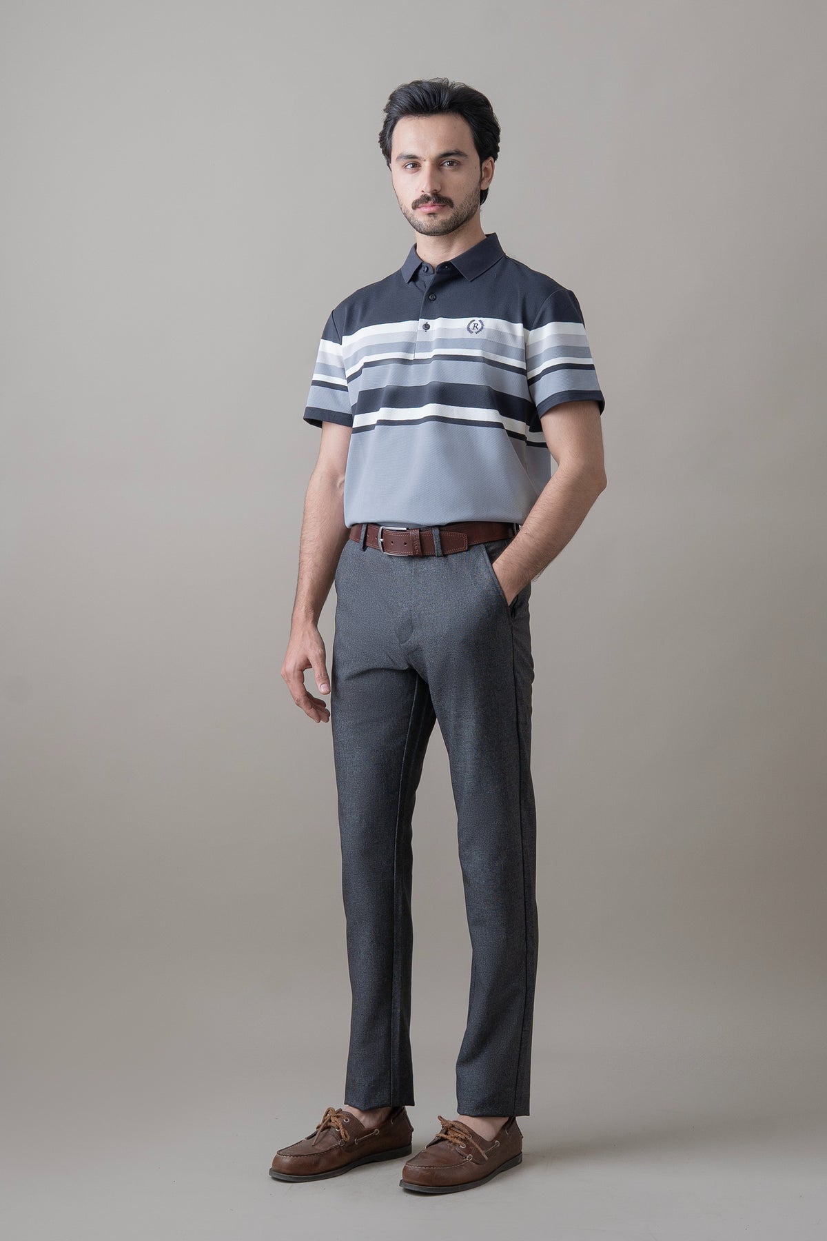 Navy Grey Imperial Polo