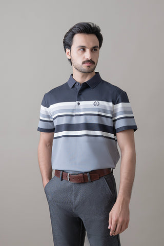 Navy Grey Imperial Polo