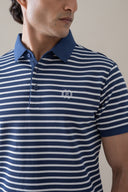 White & Blue Contrast Polo
