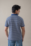 White & Blue Contrast Polo