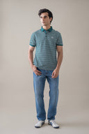 Green & White Contrast Polo