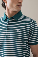 Green & White Contrast Polo