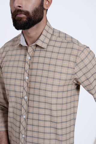 Khaki Check Casual Shirt CC240261-KHI