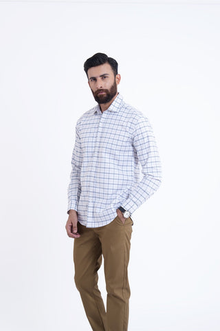 White Check Casual Shirt CC240262-WT