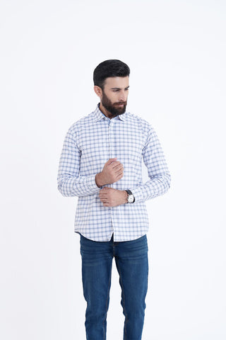 White Check Casual Shirt CC240263-WT