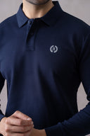 Textured full sleeve polo
