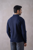 Textured full sleeve polo