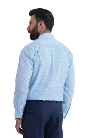 Classic Fit Sky Check Dress Shirt CFC240168-SKY