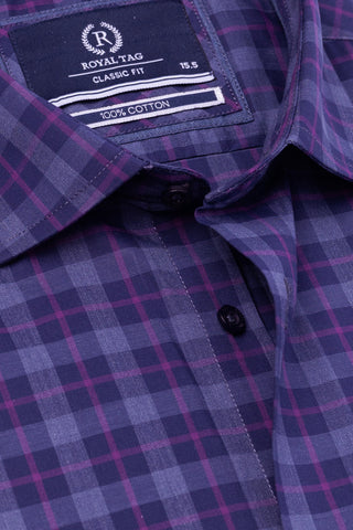 Purple Check Dress Shirt- CFC241117-PUR