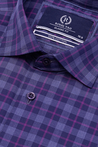 Purple Check Dress Shirt- CFC241117-PUR
