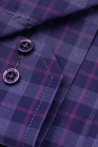 Purple Check Dress Shirt- CFC241117-PUR