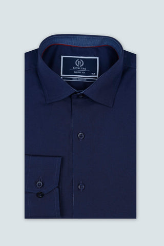 Classic Fit Navy Plain Dress Shirt CFP240697-NY