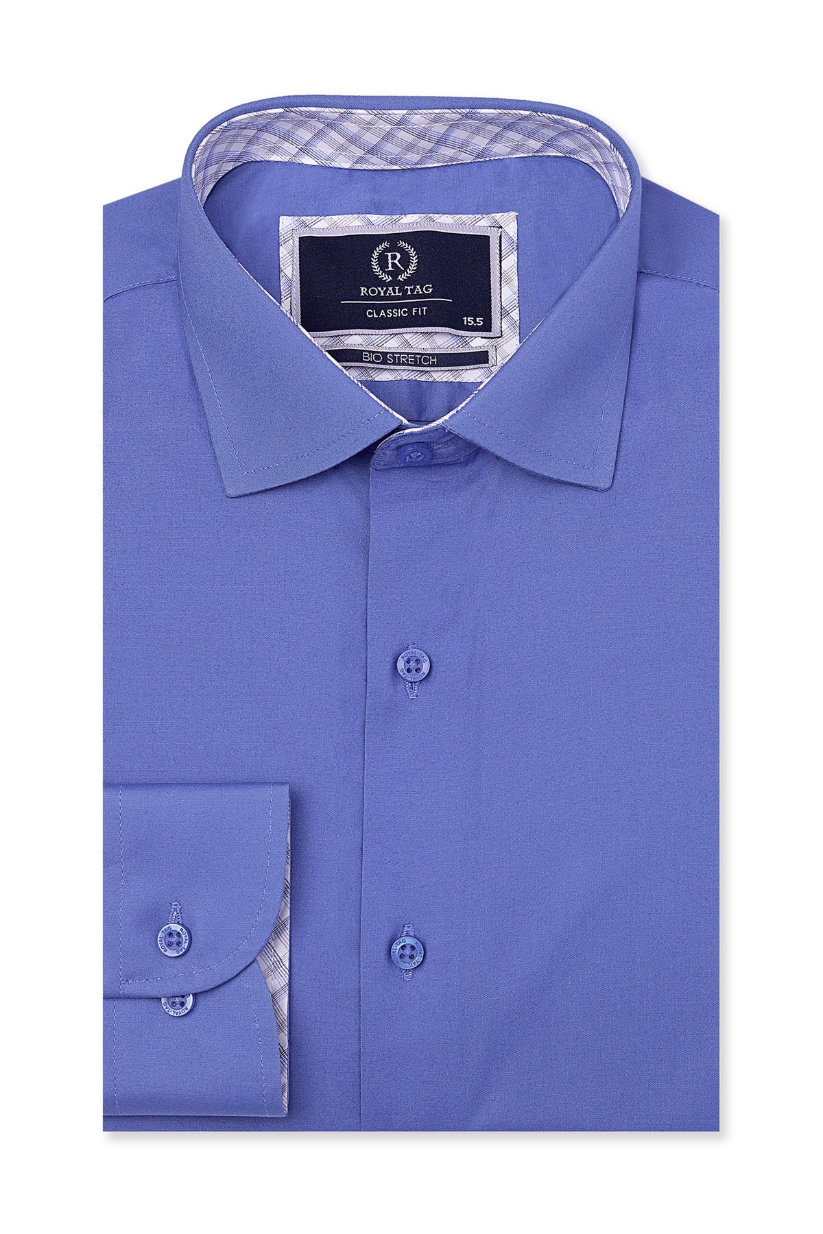 Blue Plain Dress Shirt-  CFP241044-BL