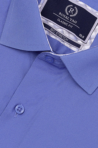 Blue Plain Dress Shirt-  CFP241044-BL