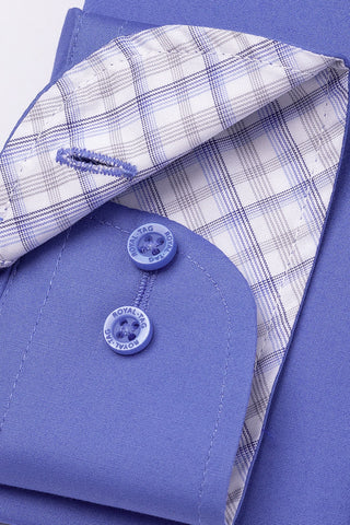 Blue Plain Dress Shirt-  CFP241044-BL