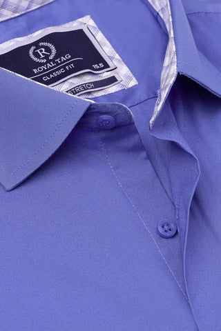 Blue Plain Dress Shirt-  CFP241044-BL