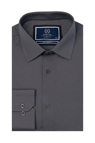 Grey Plain Dress Shirt- CFP241122-GR