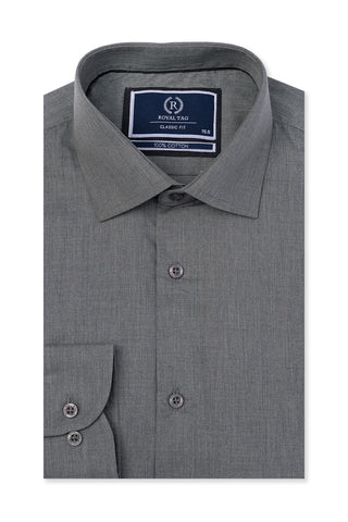 Grey Plain Dress Shirt- CFP241161-GR