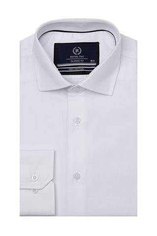 White Self Dress Shirt- CFS241045-WT