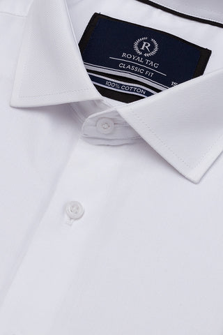 White Self Dress Shirt- CFS241045-WT