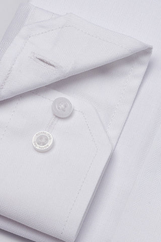 White Self Dress Shirt- CFS241045-WT