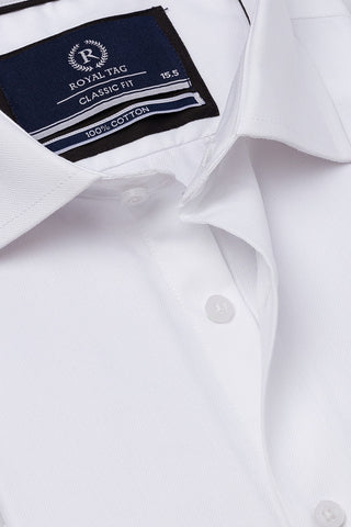 White Self Dress Shirt- CFS241045-WT