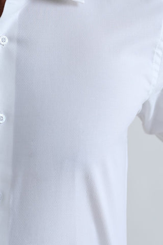 White Textured Dress Shirt CFT237059-WT