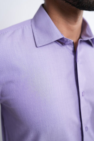 Classic Fit Purple Textured Dress Shirt CFT240324-PUR