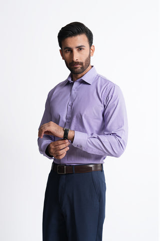 Classic Fit Purple Textured Dress Shirt CFT240324-PUR