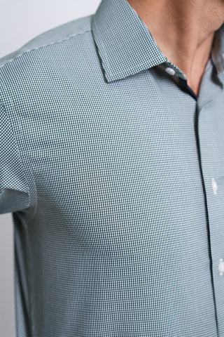 Classic Fit Green Textured Dress Shirt CFT240325-GN