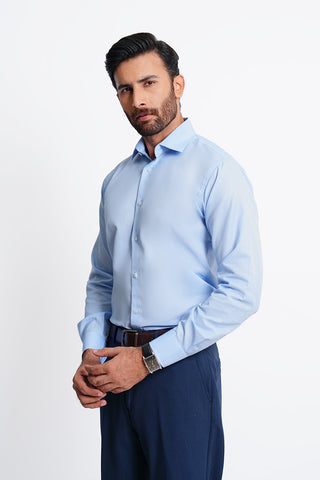 Classic Fit Sky Textured Dress Shirt CFT240502-SKY