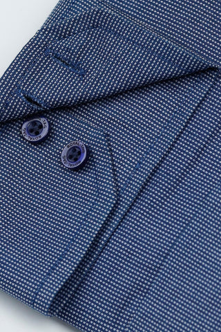 Classic Fit Navy Textured Dress Shirt CFT240767-NY