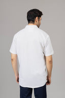White Knitted Casual Shirt