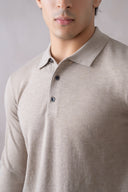 Full-Sleeve Sweater Knit Polo