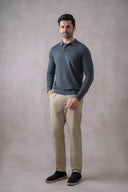 Full-Sleeve Sweater Knit Polo