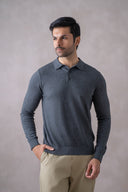 Full-Sleeve Sweater Knit Polo