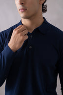 Full-Sleeve Sweater Knit Polo
