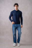 Full-Sleeve Sweater Knit Polo