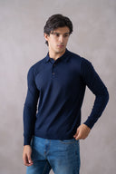 Full-Sleeve Sweater Knit Polo