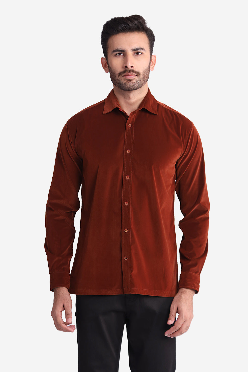 Rust Plain Casual Shirt