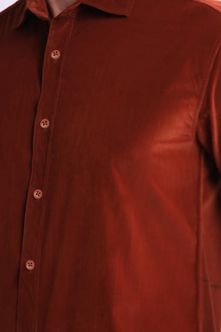 Rust Plain Casual Shirt