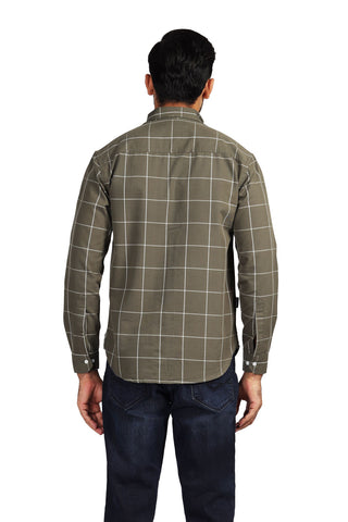 Olive Check Casual Shirt