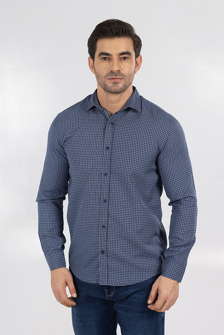 Blue Check Casual Shirt CS23059-BL